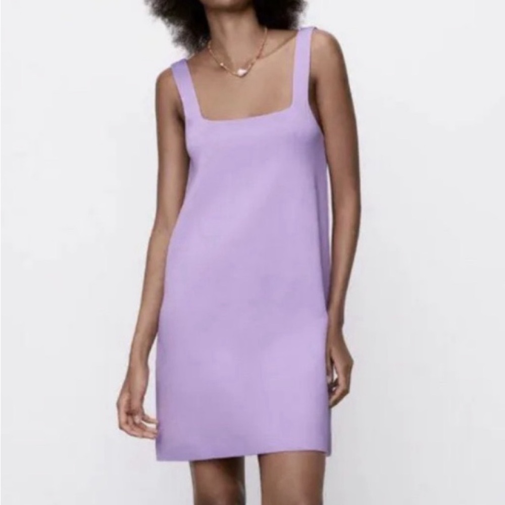 ZARA Lilac Knit Shift Dress